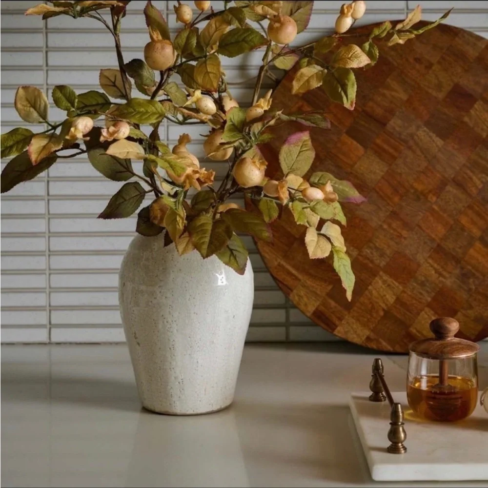 Magnolia “Marie” Tall Distressed Crackle Ceramic Vase